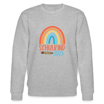 Schulkind 2023 - Stanley/Stella Unisex Bio-Sweatshirt CHANGER  - Grau meliert - Vorne - Nik (191cm) & Marisol (170cm)