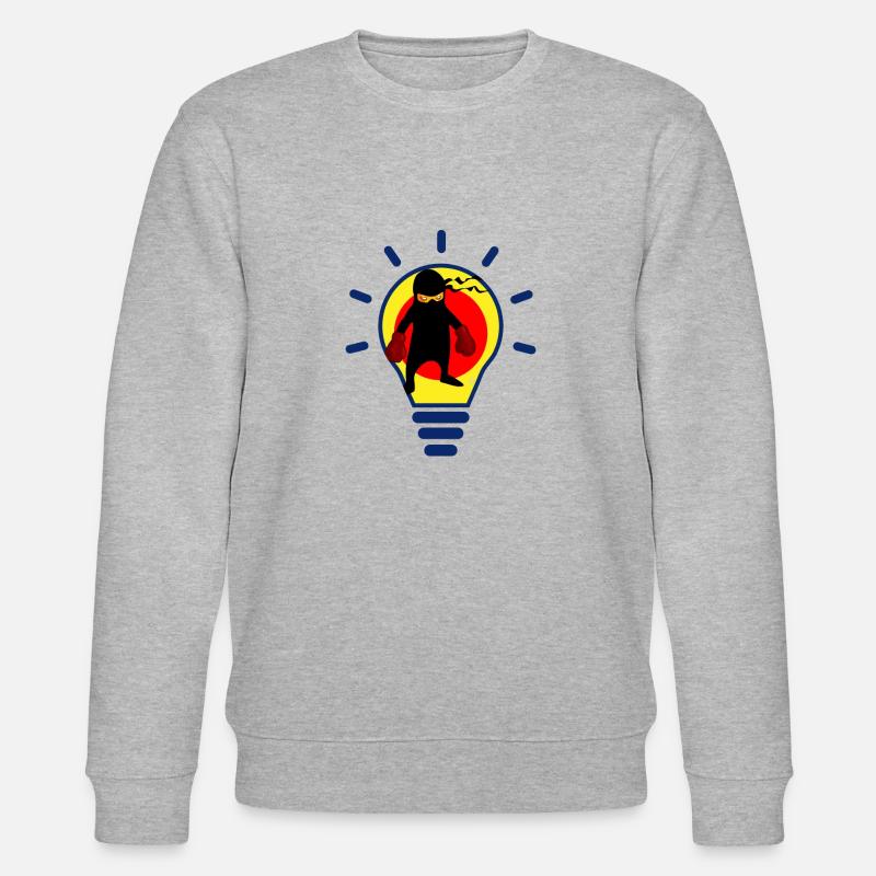 Boxender Ninja Kinder T-Shirt & Geschenkidee - Stanley/Stella Unisex Bio-Sweatshirt CHANGER  - Grau meliert