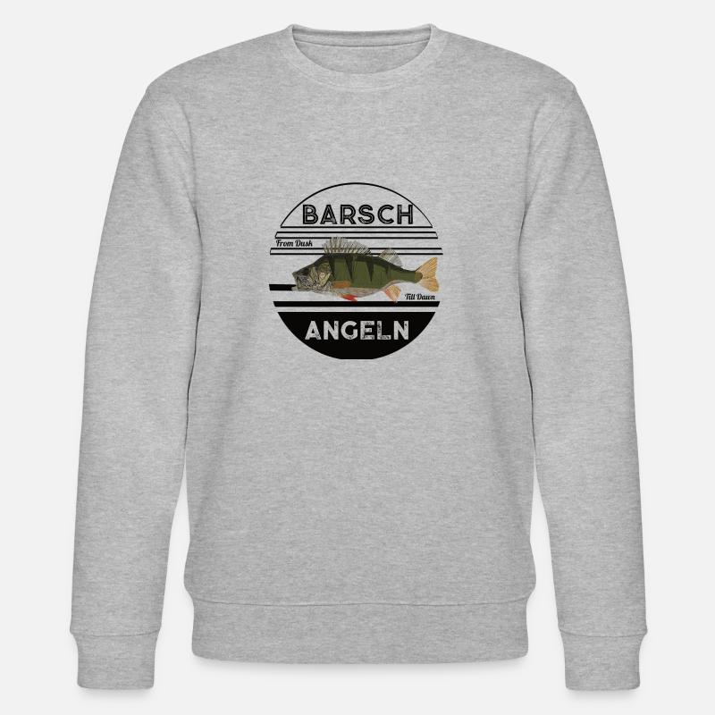 Retro Barsch angeln Schwarz - Stanley/Stella Unisex Bio-Sweatshirt CHANGER  - Grau meliert