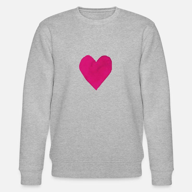 Pinkes Herz - Stanley/Stella Unisex Bio-Sweatshirt CHANGER  - Grau meliert