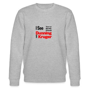 Dunning Kruger Effect - Stanley/Stella Unisex Bio-Sweatshirt CHANGER  - Grau meliert - Vorne - Nik (191cm) & Marisol (170cm)