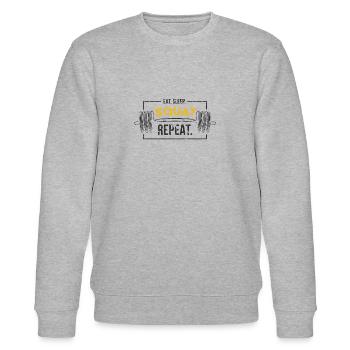 fitness - Stanley/Stella CHANGER Unisex Organic Sweatshirt - heather grey - Front - Nik (191cm) & Marisol (170cm)
