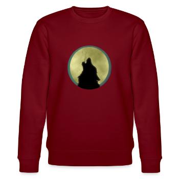Wolf Mondlicht heulen - Stanley/Stella Unisex Bio-Sweatshirt CHANGER  - Burgunderrot - Vorne - Nik (191cm) & Marisol (170cm)