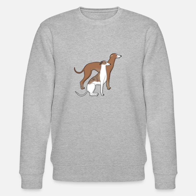 Two whippets - Stanley/Stella CHANGER Unisex Organic Sweatshirt - heather grey