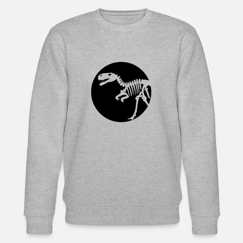 t rex skull - Stanley/Stella Unisex Bio-Sweatshirt CHANGER  - Grau meliert