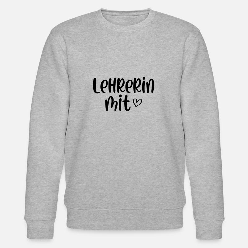 Lehrerin mit Herz - Stanley/Stella Unisex Bio-Sweatshirt CHANGER  - Grau meliert