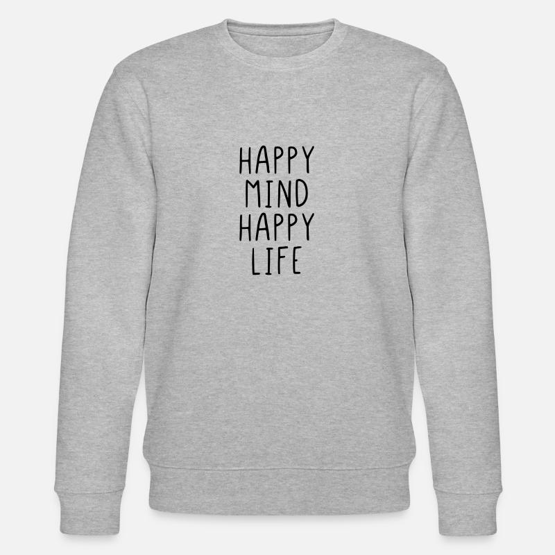 Happy mind happy life - Stanley/Stella Unisex Bio-Sweatshirt CHANGER - Grau meliert