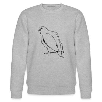weiße Taube frisst die letzte Kastanie - Stanley/Stella Unisex Bio-Sweatshirt CHANGER  - Grau meliert - Vorne - Nik (191cm) & Marisol (170cm)