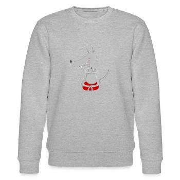 Wolf in deep meditation - Stanley/Stella CHANGER Unisex Organic Sweatshirt - heather grey - Front - Nik (191cm) & Marisol (170cm)