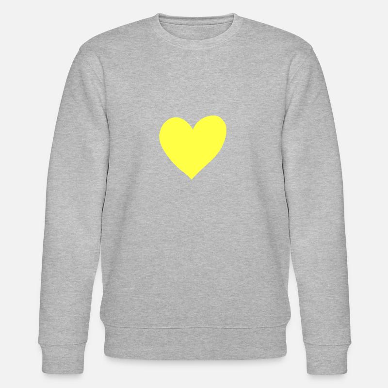 Gelbes Herz Geschenkidee - Stanley/Stella Unisex Bio-Sweatshirt CHANGER  - Grau meliert