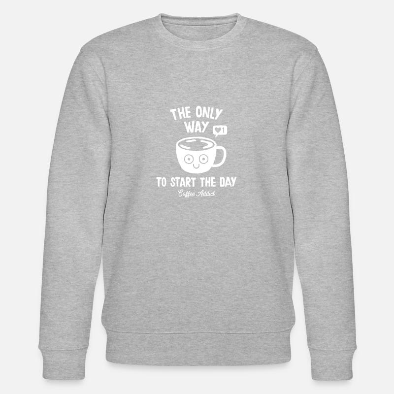 Kaffee süchtig - Stanley/Stella Unisex Bio-Sweatshirt CHANGER - Grau meliert