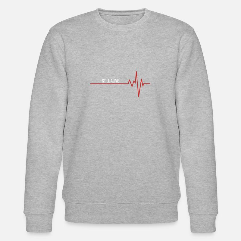 Still alive - Herzschlag - Stanley/Stella Unisex Bio-Sweatshirt CHANGER  - Grau meliert