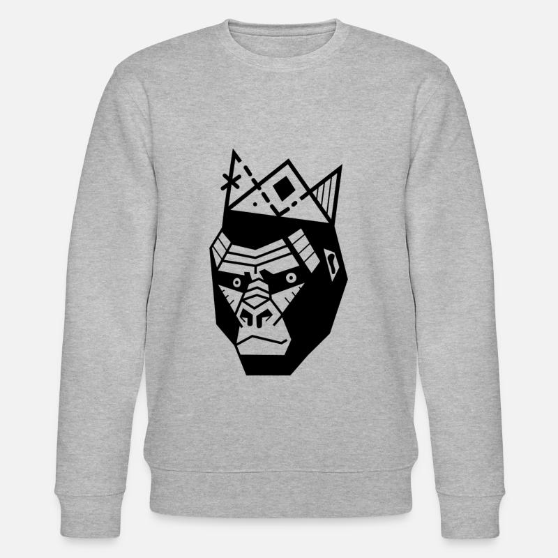Singe roi gorille - Sweat bio CHANGER Stanley/Stella Unisexe - gris chiné