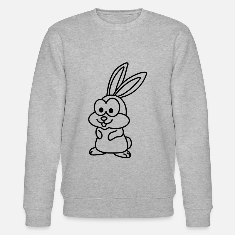 Hase Comic Tier - Stanley/Stella Unisex Bio-Sweatshirt CHANGER  - Grau meliert
