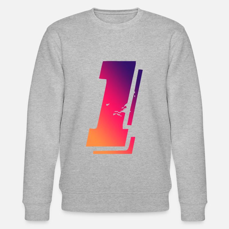 1 Zahl Symbol - Stanley/Stella Unisex Bio-Sweatshirt CHANGER - Grau meliert
