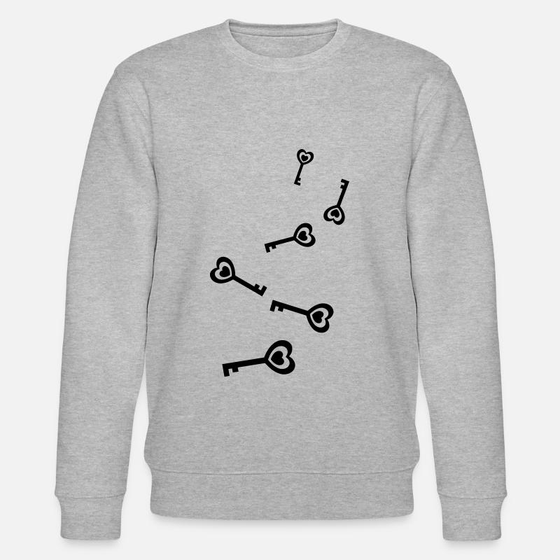 Key heart wedding - Stanley/Stella CHANGER Unisex Organic Sweatshirt - heather grey