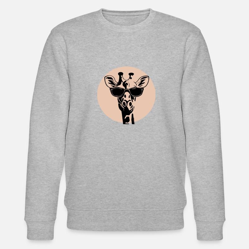Giraffe mit Brille - Stanley/Stella Unisex Bio-Sweatshirt CHANGER  - Grau meliert