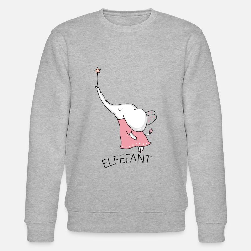 Elfe und Elefant - Stanley/Stella Unisex Bio-Sweatshirt CHANGER  - Grau meliert