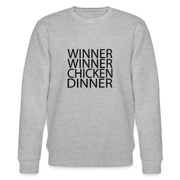 Winner Winner Chicken Dinner - Stanley/Stella CHANGER Unisex Organic Sweatshirt - heather grey - Front - Nik (191cm) & Marisol (170cm)