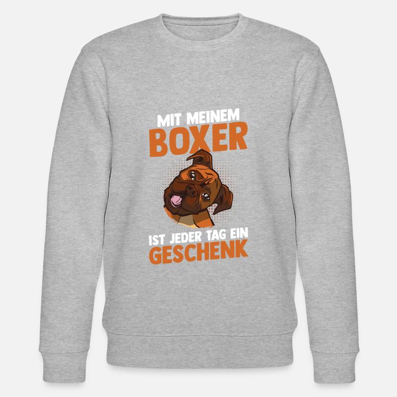 Hund Deutscher Boxer - Stanley/Stella Unisex Bio-Sweatshirt CHANGER  - Grau meliert
