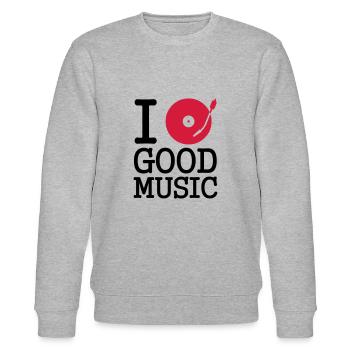 I dj / play / listen to - Stanley/Stella CHANGER Unisex Organic Sweatshirt - heather grey - Front - Nik (191cm) & Marisol (170cm)