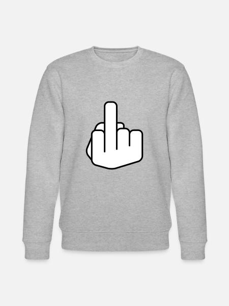 Mittelfinger Piktogramm - Stanley/Stella Unisex Bio-Sweatshirt CHANGER - Grau meliert