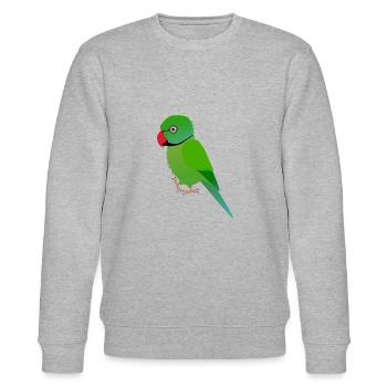 Cute pet parakeet - Stanley/Stella CHANGER Unisex Organic Sweatshirt - heather grey - Front - Nik (191cm) & Marisol (170cm)