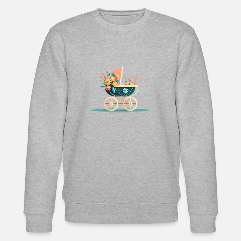 Poussette fleurie 10 - Sweat bio CHANGER Stanley/Stella Unisexe - gris chiné