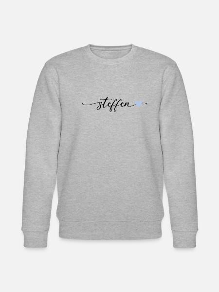 Steffen Name Calligraphy Font - Stanley/Stella CHANGER Unisex Organic Sweatshirt - heather grey
