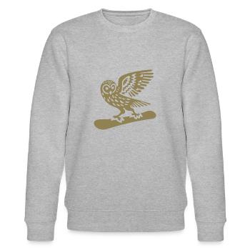 Eule Snowboard Snowboarder Minimalistisches Design - Stanley/Stella Unisex Bio-Sweatshirt CHANGER  - Grau meliert - Vorne - Nik (191cm) & Marisol (170cm)