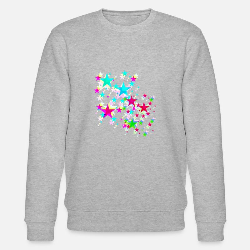 Sterne,stern, bunte Sterne - Stanley/Stella Unisex Bio-Sweatshirt CHANGER  - Grau meliert