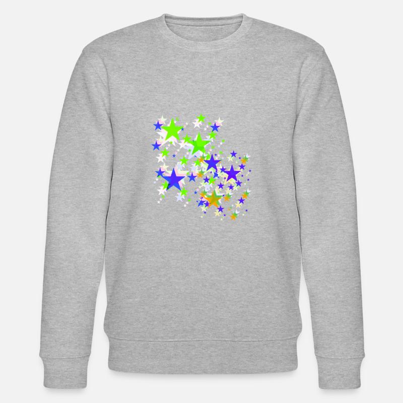 Sterne,stern, bunte Sterne - Stanley/Stella Unisex Bio-Sweatshirt CHANGER  - Grau meliert