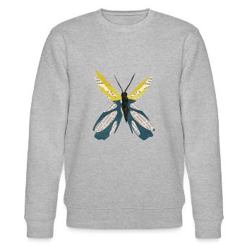 BUTTERFLY - Stanley/Stella CHANGER Unisex Organic Sweatshirt - heather grey - Front - Nik (191cm) & Marisol (170cm)