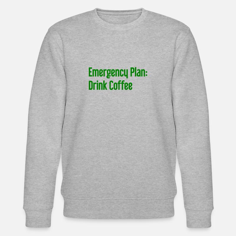 Kaffee-Notfallplan - Stanley/Stella Unisex Bio-Sweatshirt CHANGER  - Grau meliert