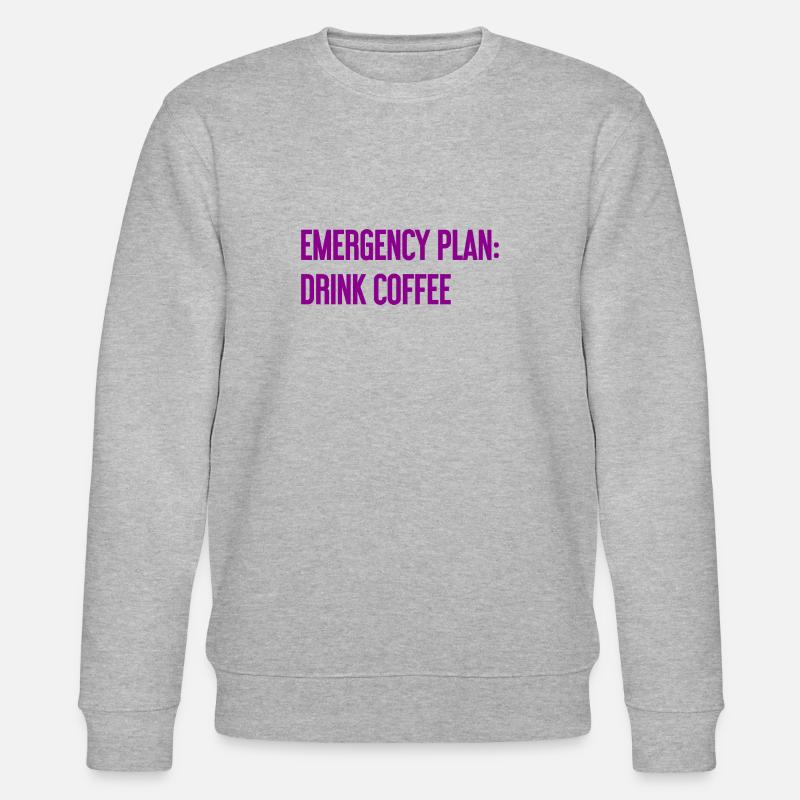 Kaffee-Notfallplan - Stanley/Stella Unisex Bio-Sweatshirt CHANGER  - Grau meliert