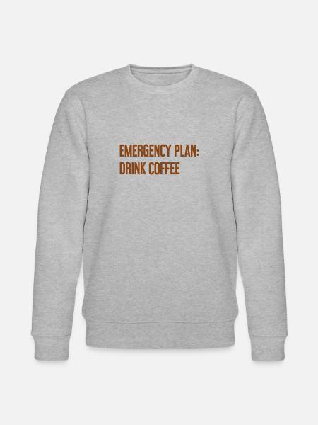Kaffee-Notfallplan - Stanley/Stella Unisex Bio-Sweatshirt CHANGER  - Grau meliert