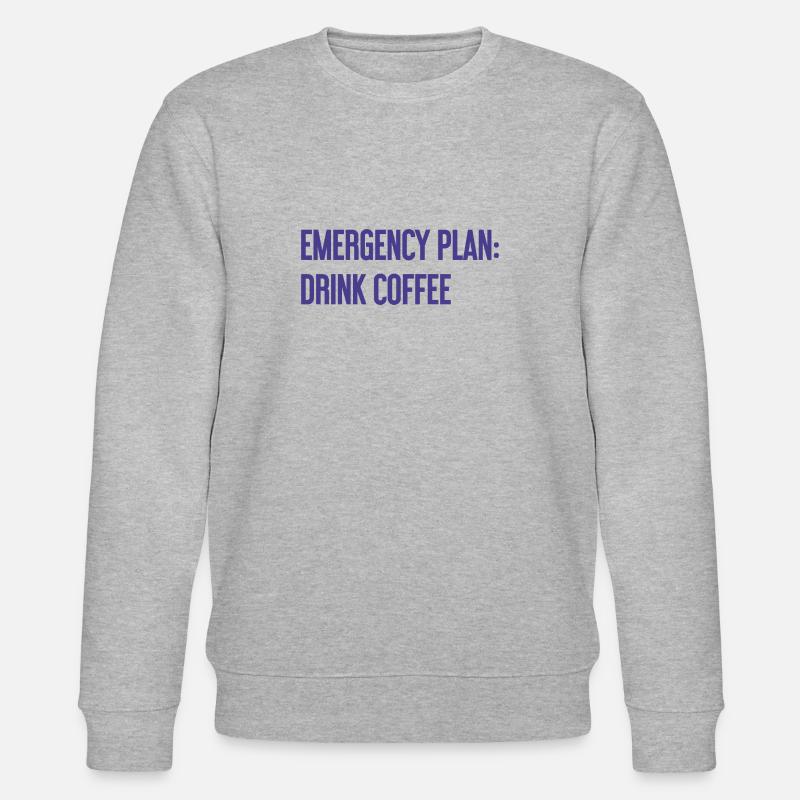 Kaffee-Notfallplan - Stanley/Stella Unisex Bio-Sweatshirt CHANGER  - Grau meliert