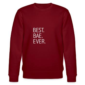 Best Bae Ever Boyfriend Girlfriend Couple - Stanley/Stella CHANGER Unisex Organic Sweatshirt - burgundy - Front - Nik (191cm) & Marisol (170cm)
