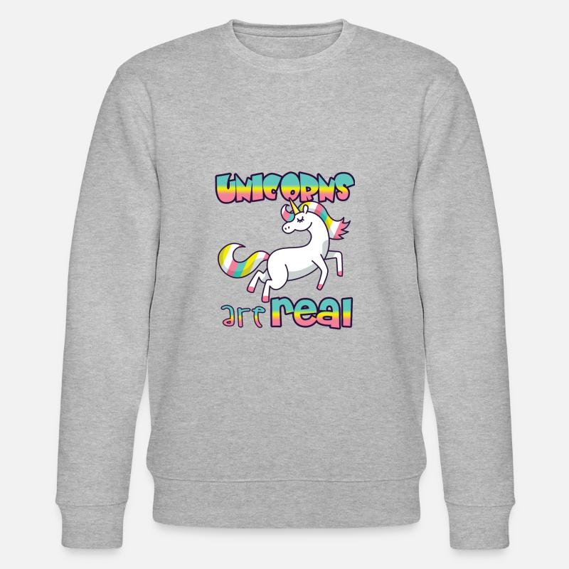 Einhörner sind real - Stanley/Stella Unisex Bio-Sweatshirt CHANGER  - Grau meliert