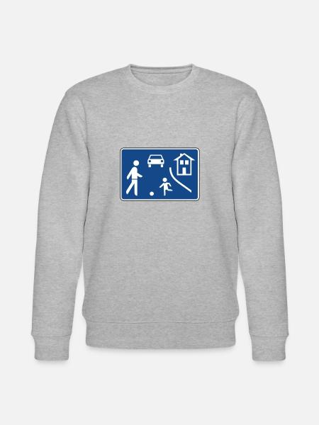 Vejskilt spil street far mor forældre børn - Stanley/Stella økologisk unisex-sweatshirt CHANGER  - grå meleret