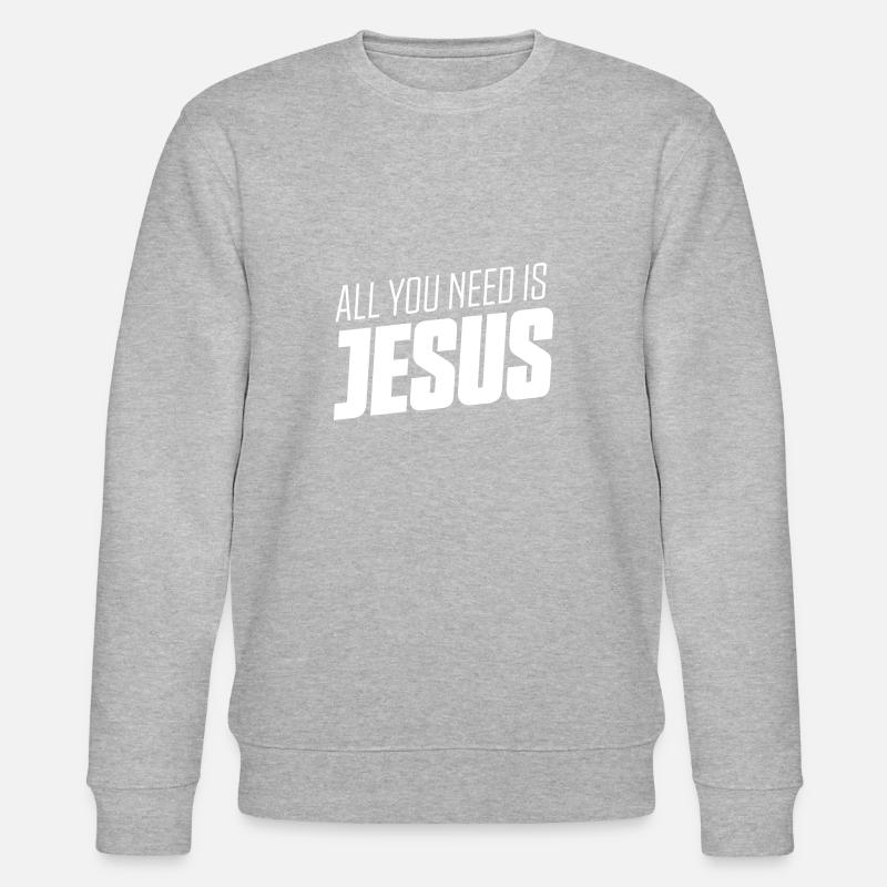 jesus spruch - Stanley/Stella Unisex Bio-Sweatshirt CHANGER - Grau meliert