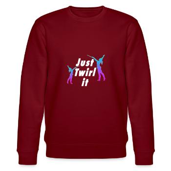 Top Spaß Baton Twirling Twirl es einfach Geschenk Design - Stanley/Stella Unisex Bio-Sweatshirt CHANGER  - Burgunderrot - Vorne - Nik (191cm) & Marisol (170cm)