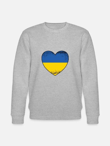 Ukraine Herz - Stanley/Stella Unisex Bio-Sweatshirt CHANGER - Grau meliert