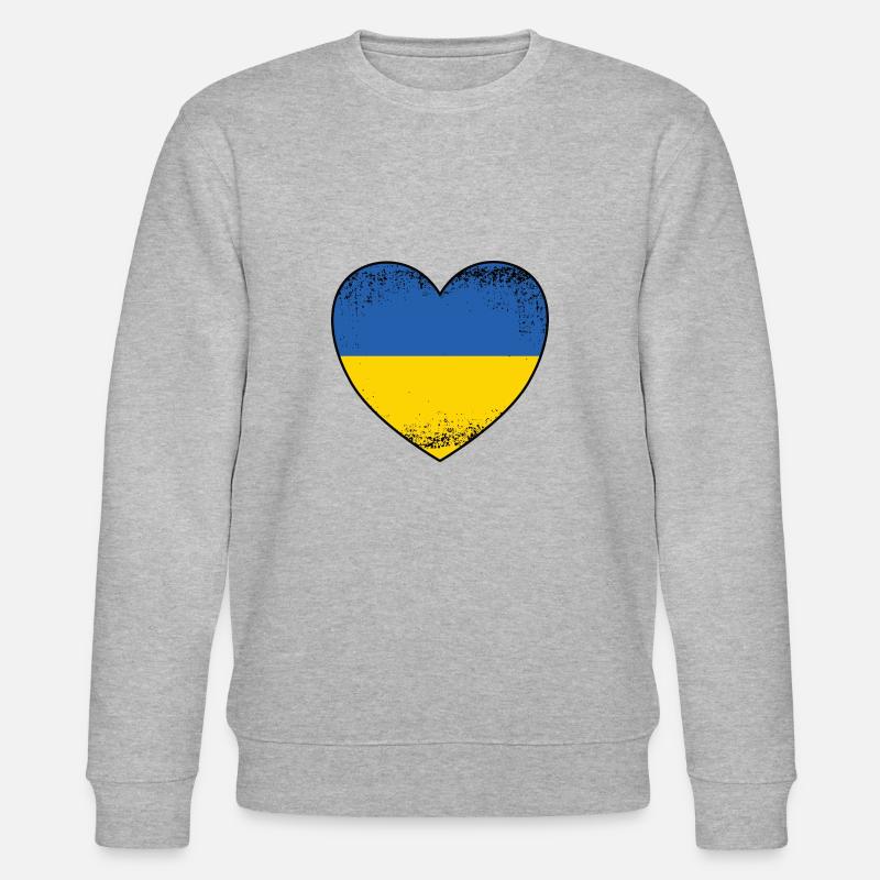 Ukraine Herz - Stanley/Stella Unisex Bio-Sweatshirt CHANGER  - Grau meliert