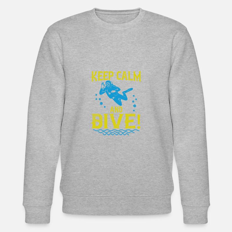 Keep calm and Dive! - Stanley/Stella CHANGER Unisex Organic Sweatshirt - heather grey