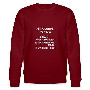 RPG LARP Charisma Joke D20 Dungeon Crawler - Sweat bio CHANGER Stanley/Stella Unisexe - bordeaux - Devant - Nik (191cm) & Marisol (170cm)