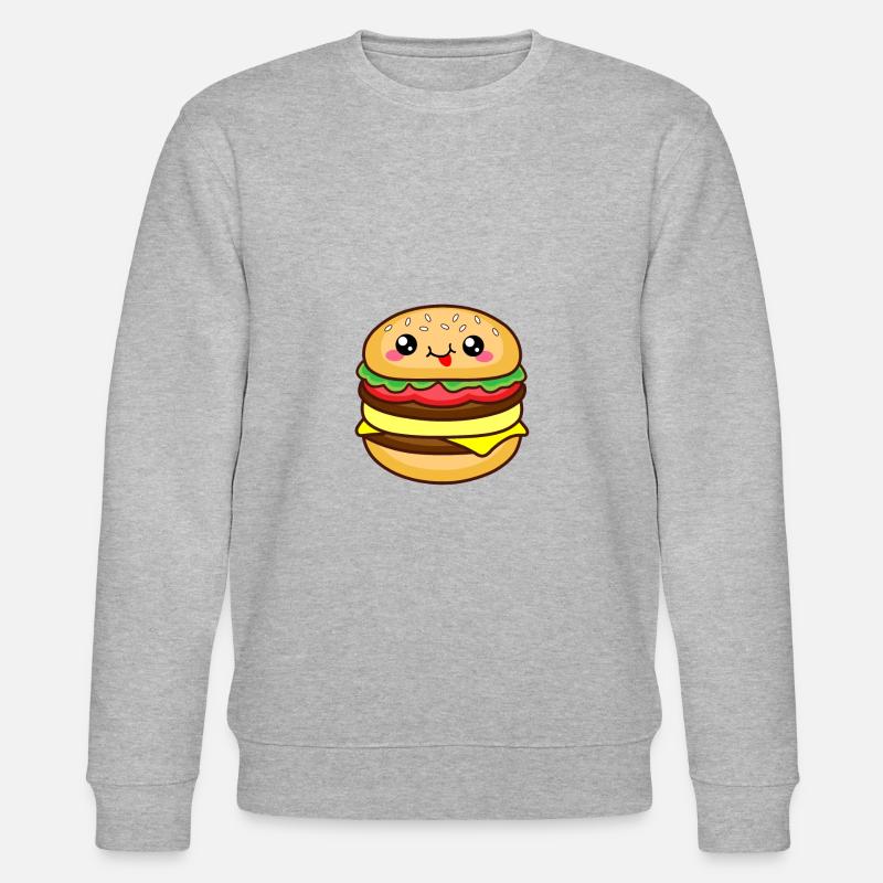 Burgers au visage souriant - Sweat bio CHANGER Stanley/Stella Unisexe - gris chiné