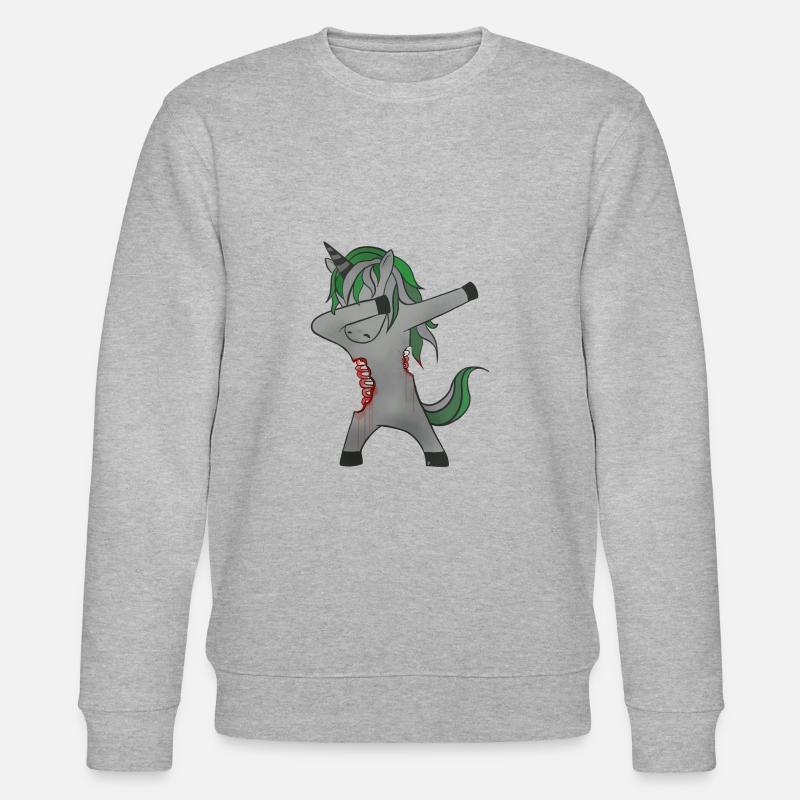 Halloween Dabbing Zombie Einhorn - Stanley/Stella Unisex Bio-Sweatshirt CHANGER - Grau meliert