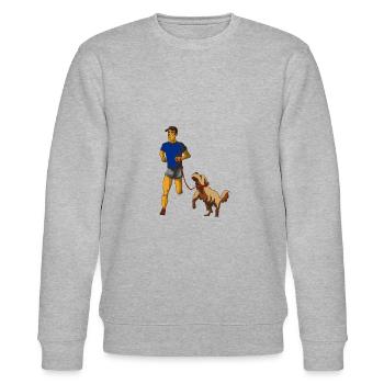 Laufen mit Hund - Stanley/Stella Unisex Bio-Sweatshirt CHANGER  - Grau meliert - Vorne - Nik (191cm) & Marisol (170cm)