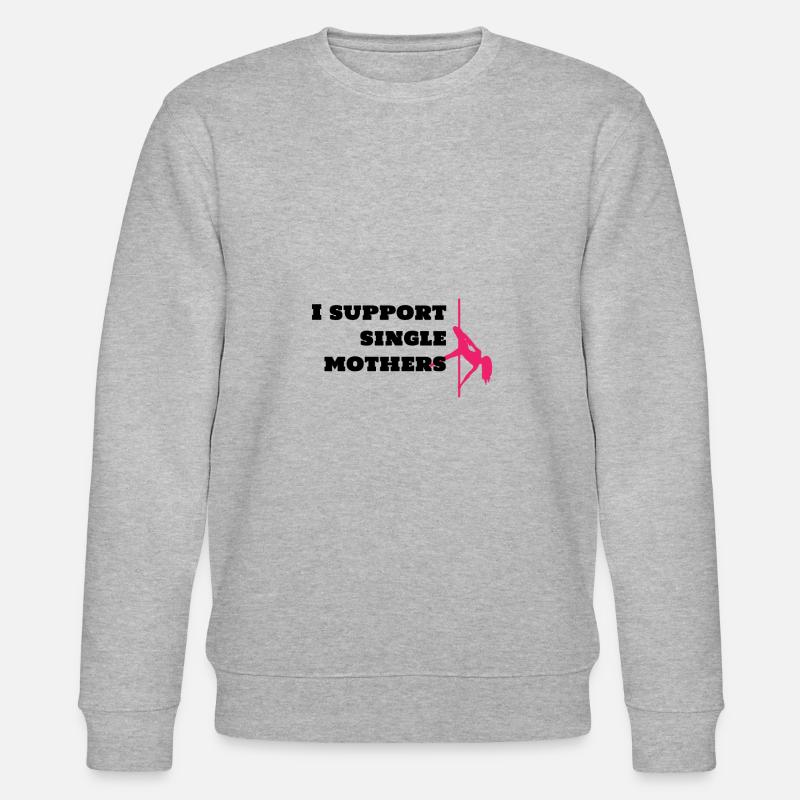 I support single mothers - Stanley/Stella Unisex Bio-Sweatshirt CHANGER  - Grau meliert